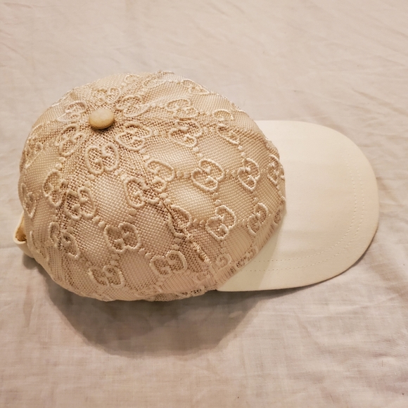 Auth Gucci Lace Embroidered Baseball Hat Size L - Picture 9 of 16